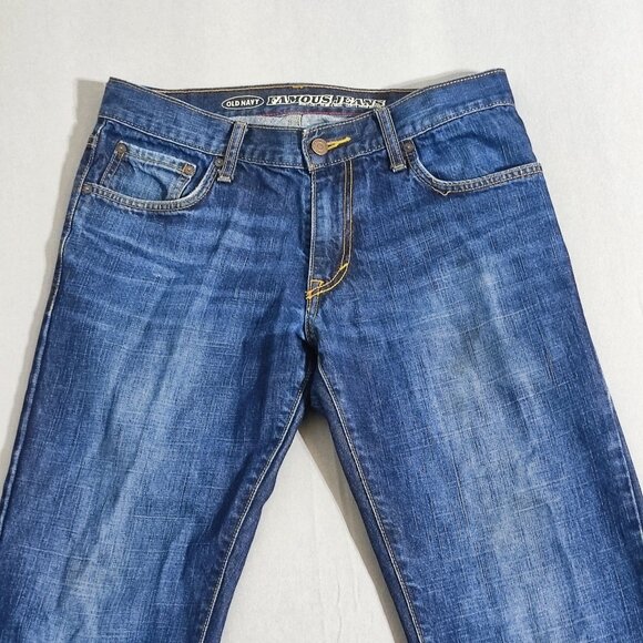 Old Navy Jeans men's size 30/32 dark wash ink blue Famous Jeans boot cut - Picture 2 of 13